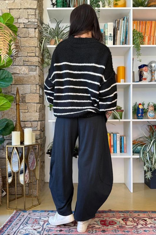 Big Softie Stripe Grunge Knit Black & White