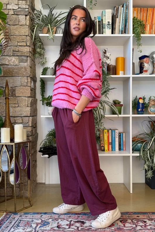 Big Softie Stripe Grunge Knit Bubblegum & Rouge