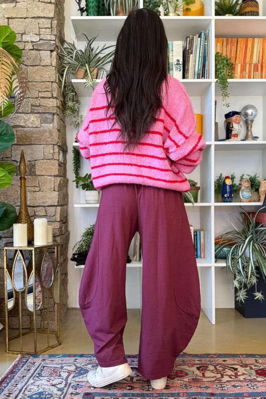 Big Softie Stripe Grunge Knit Bubblegum & Rouge