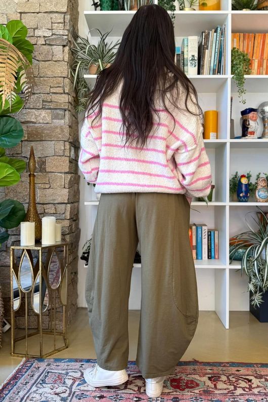 Big Softie Stripe Grunge Knit Ecru & Candy