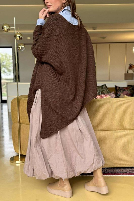  Big Softie Super Slant Knit Jumper Chocolate