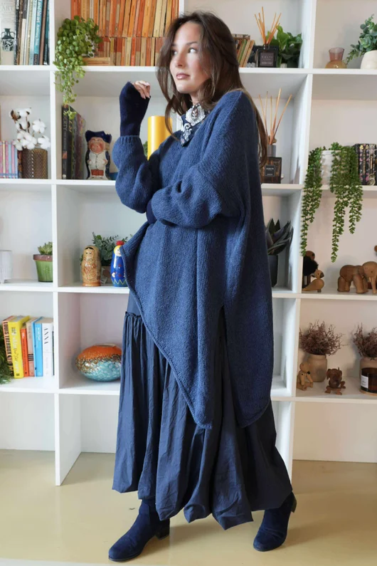  Big Softie Super Slant Knit Jumper Denim /8