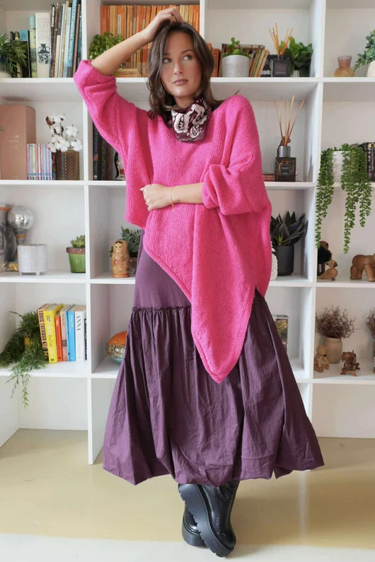  Big Softie Super Slant Knit Jumper Hot Pink /7