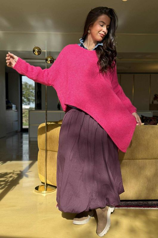  Big Softie Super Slant Knit Jumper Hot Pink /12 =