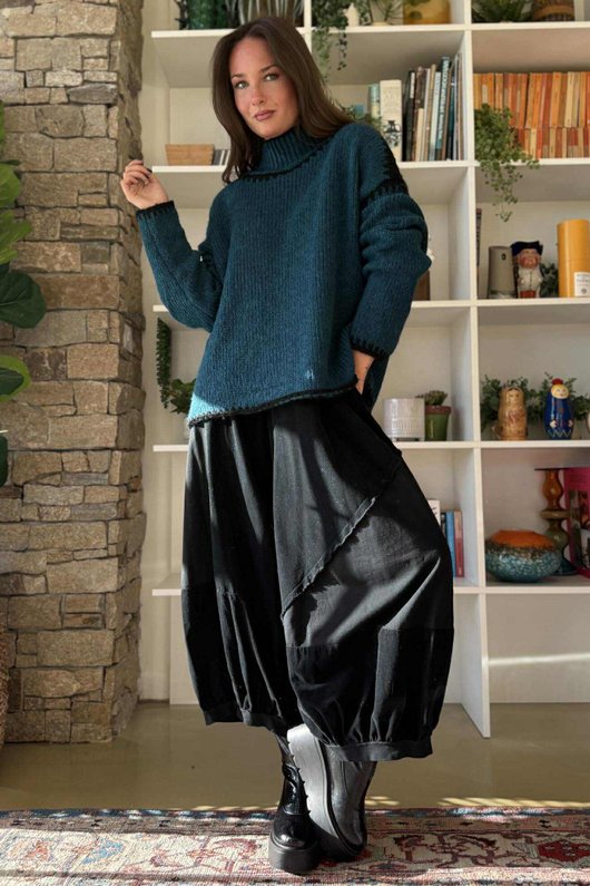  Big Softie Whipstitch Knit Jumper Teal