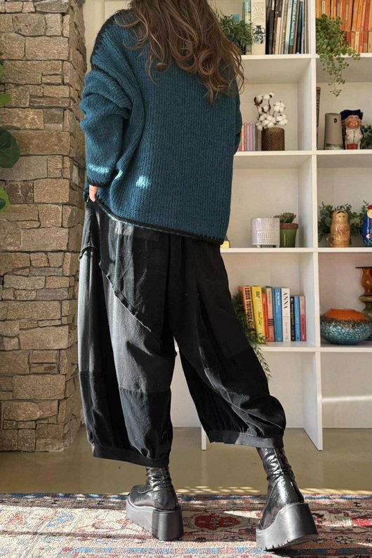  Big Softie Whipstitch Knit Jumper Teal