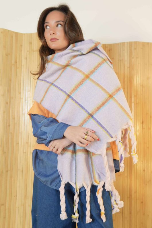 Billy Twist Tassel Scarf Lilac 