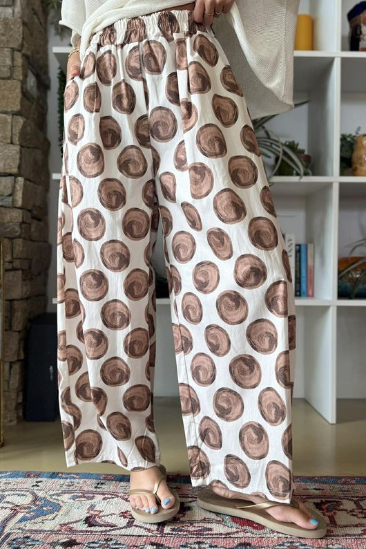 Bloc Spot Wide Barrel Pant Calico & Chocolate