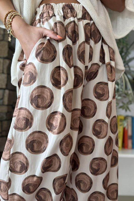 Bloc Spot Wide Barrel Pant Calico & Chocolate
