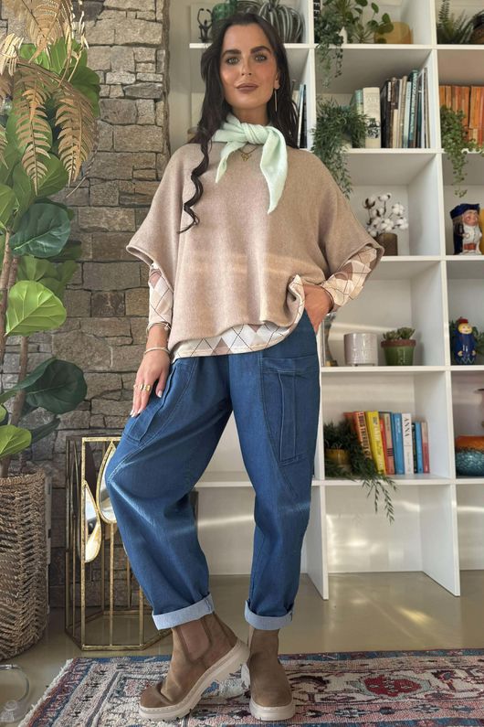 Bobby Mesh Layering Top Argyle B Natural