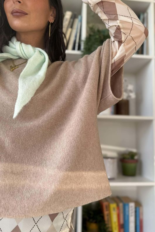 Bobby Mesh Layering Top Argyle B Natural