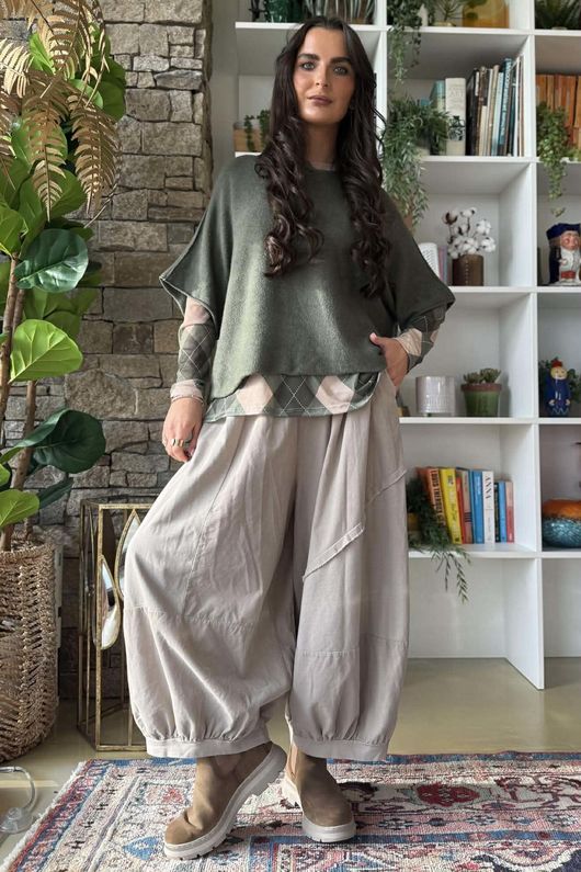 Bobby Mesh Layering Top Argyle B Soft Khaki