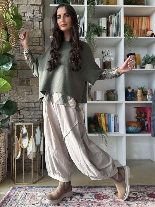 Bobby Mesh Layering Top Argyle B Soft Khaki