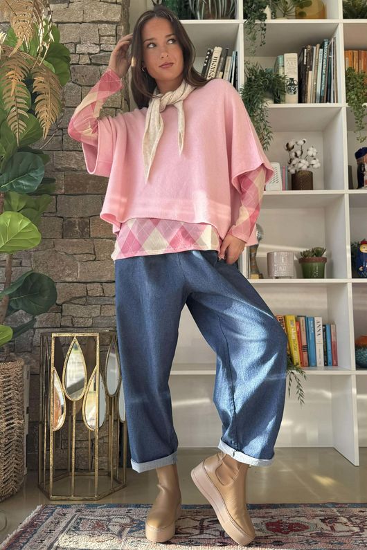 Bobby Mesh Layering Top Argyle B Sugar /10= *pre order due approx 1 week