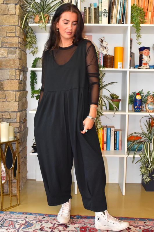 Bobby Mesh Layering Top Plain Black 