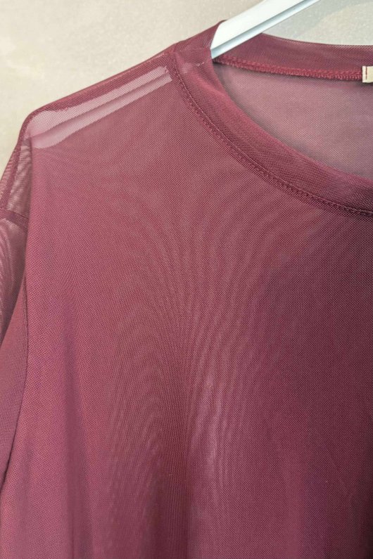 Bobby Mesh Layering Top Burgundy /14=
