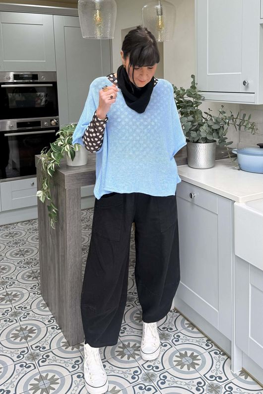 Bobby Mesh Layering Top Dopamine Dot Black White /10 Pre order 5 days=