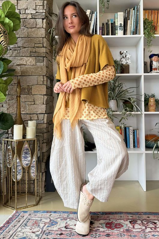 Bobby Mesh Layering Top Dopamine Dot Custard Ochre ~ - *