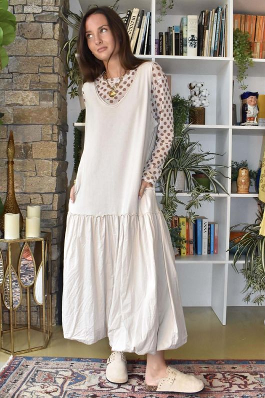 Bobby Mesh Layering Top Dopamine Dot Vanilla Mocha -