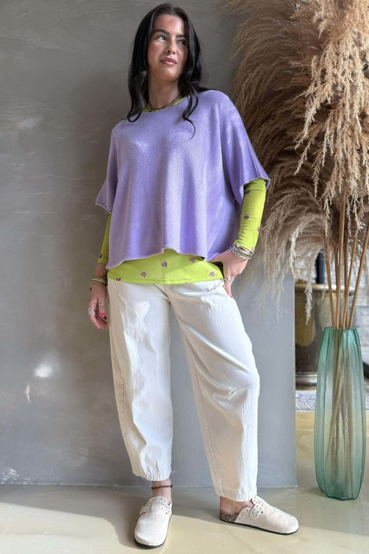 Bobby Mesh Layering Top Heart Lime & Lilac