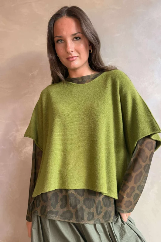 Bobby Mesh Layering Top Leopard Mucky Olive /20 pre order due approx 5 days
