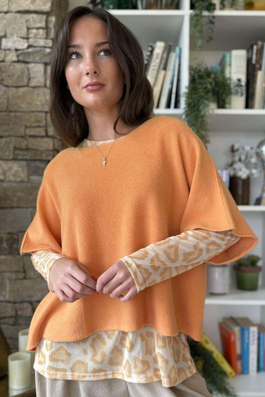 Bobby Mesh Layering Top Leopard Soft Ochre /8=