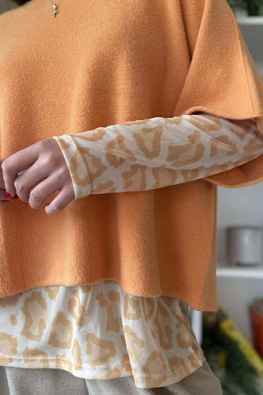 Bobby Mesh Layering Top Leopard Soft Ochre /8=