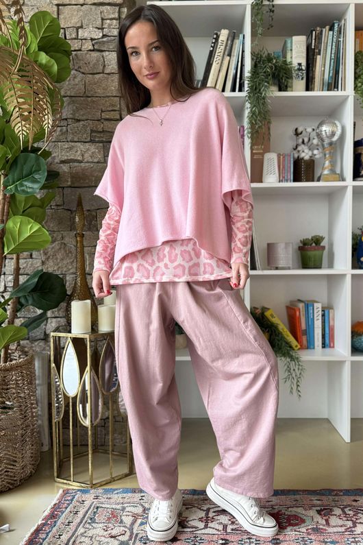 Bobby Mesh Layering Top Leopard Rose /2=