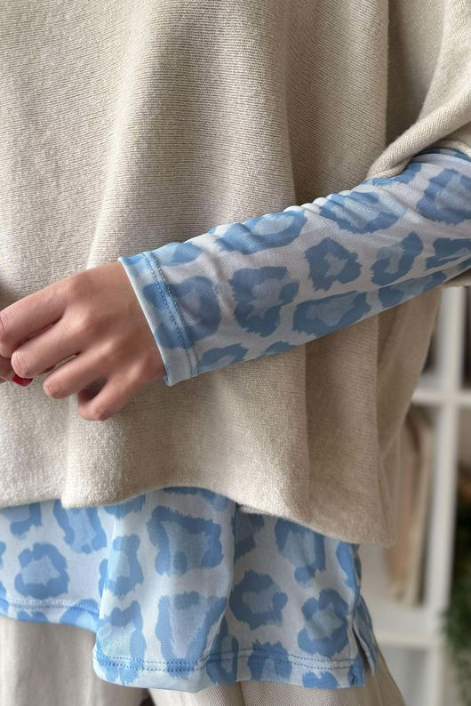 Bobby Mesh Layering Top Leopard Sky /1=