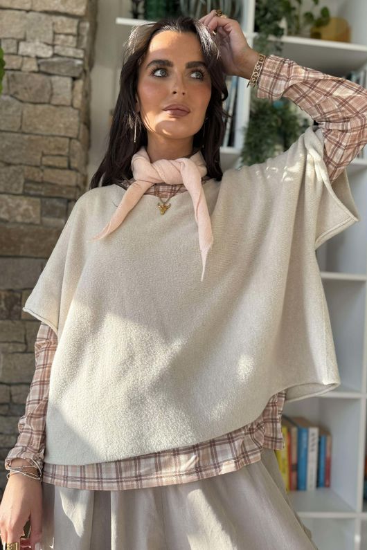 Bobby Mesh Layering Top Nevis Plaid Natural