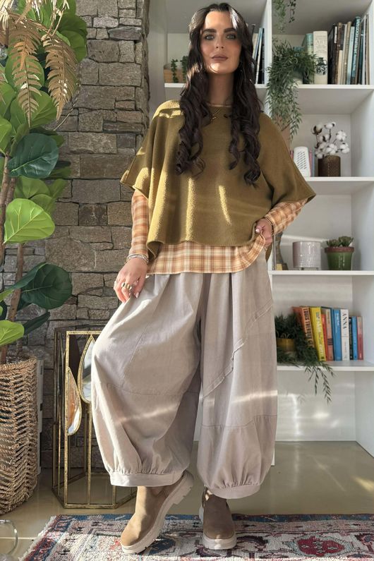 Bobby Mesh Layering Top Nevis Plaid Ochre /10=