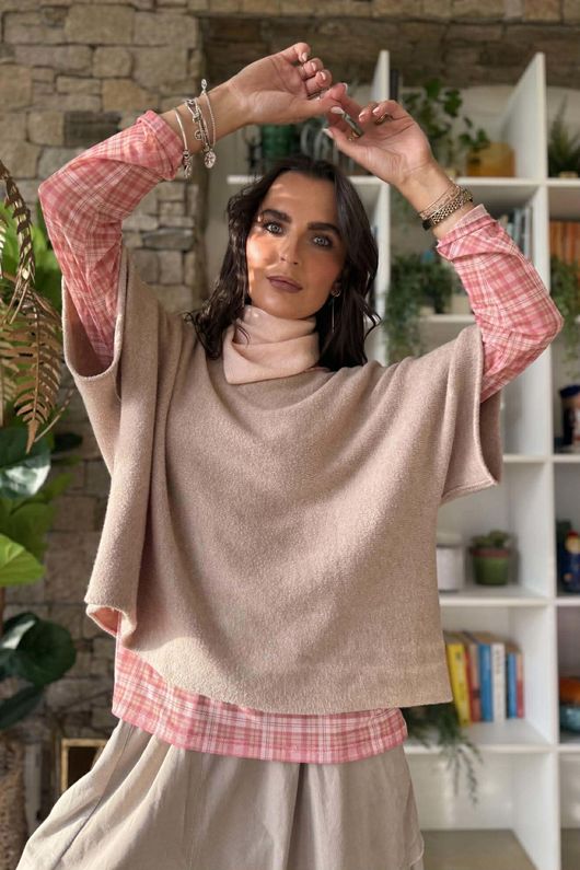 Bobby Mesh Layering Top Nevis Plaid Sugar /10=