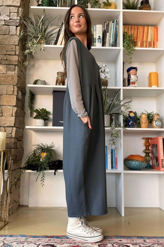 Bobby Mesh Layering Top Plain Smoke