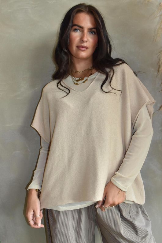 Bobby Mesh Layering Top Plain Stone 