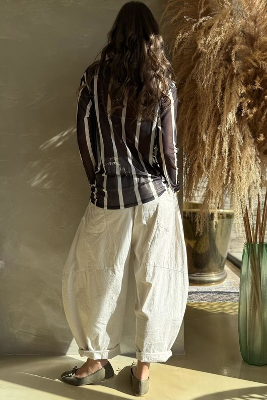 Bobby Mesh Layering Top Stripe Black & White /23=