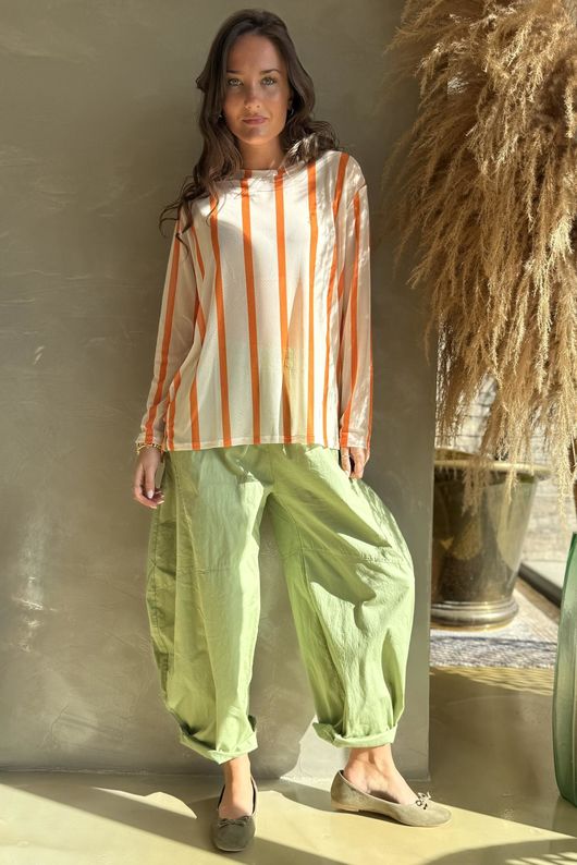 Bobby Mesh Layering Top Stripe Calico & Aperol /18=