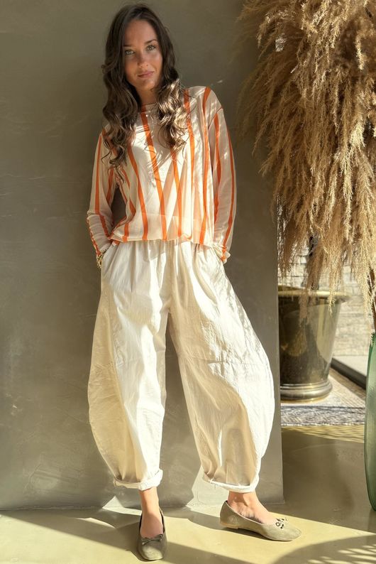 Bobby Mesh Layering Top Stripe Calico & Aperol /18=