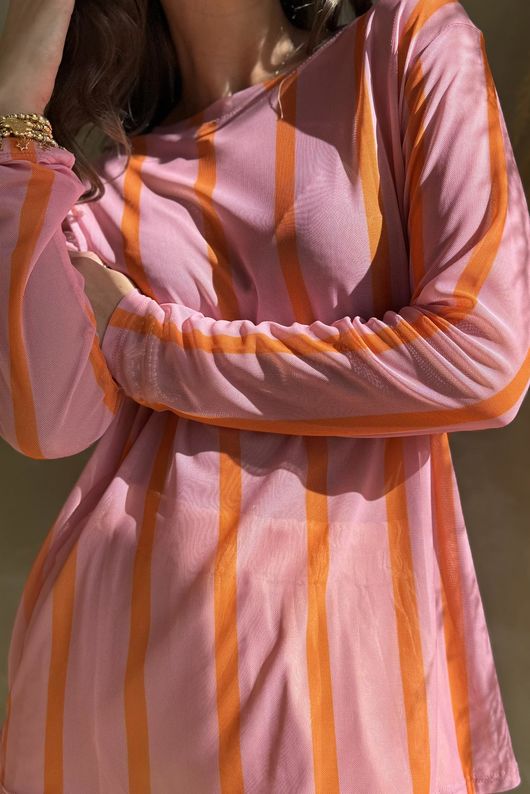 Bobby Mesh Layering Top Stripe Candy & Aperol /8=