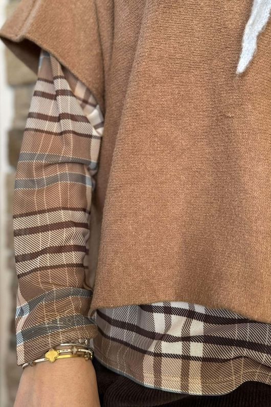 Bobby Mesh Layering Top Tartan 2 Camel