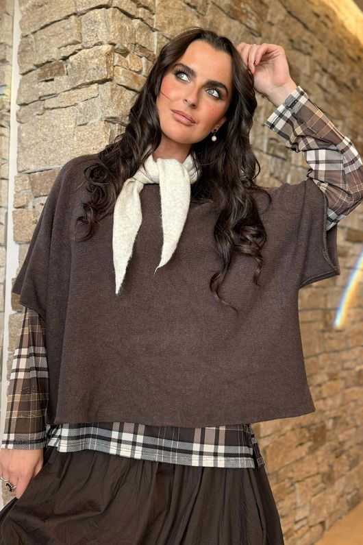Bobby Mesh Layering Top Tartan 2 Chocolate 