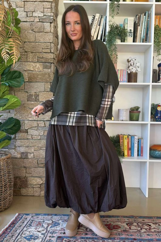 Bobby Mesh Layering Top Tartan 2 Khaki