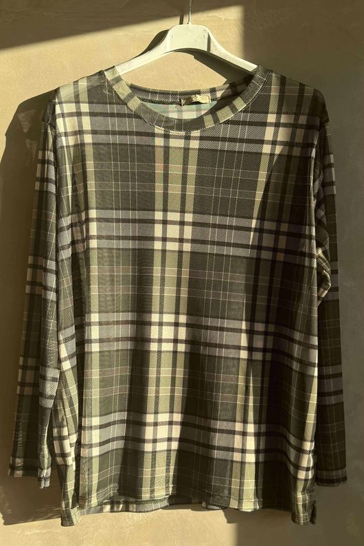 Bobby Mesh Layering Top Tartan 2 Khaki
