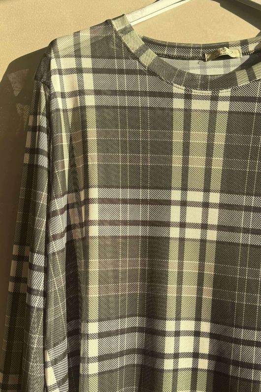 Bobby Mesh Layering Top Tartan 2 Khaki