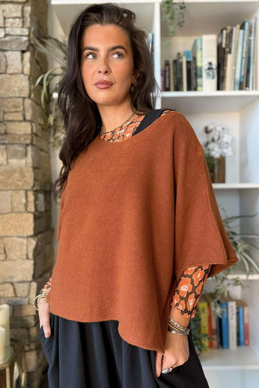 Bobby Mesh Layering Top Technicolour Leopard Chocolate & Orange