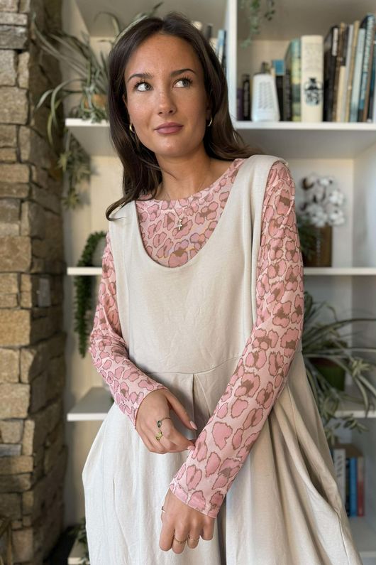 Bobby Mesh Layering Top Technicolour Leopard Rose & Mocha /10=