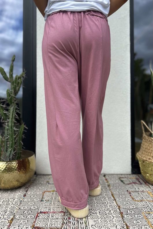 Bodhi Cotton Jersey Pleat Cocoon Pant Indian Pink