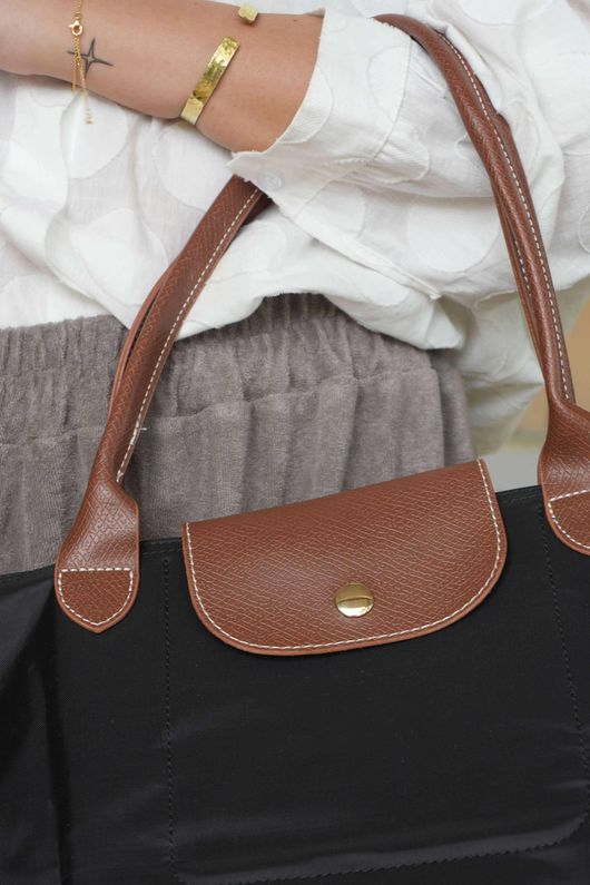 Bon Voyage Fold Travel Tote Bag Black