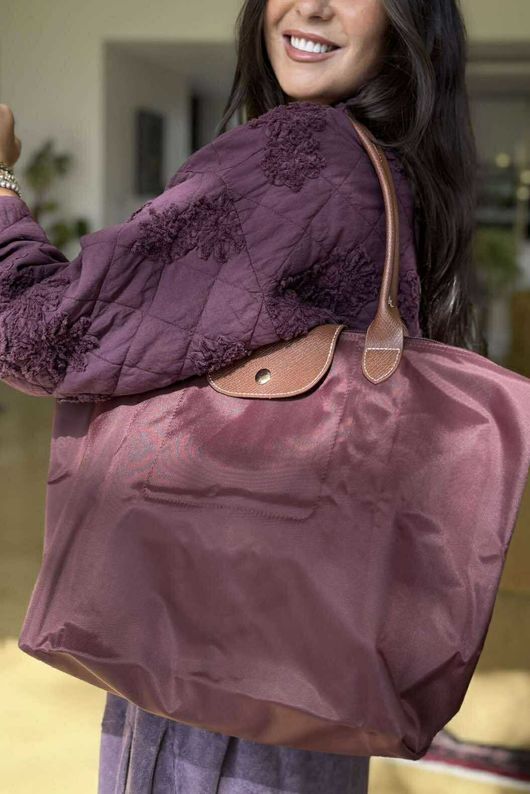 Bon Voyage Fold Travel Tote Bag Burgundy