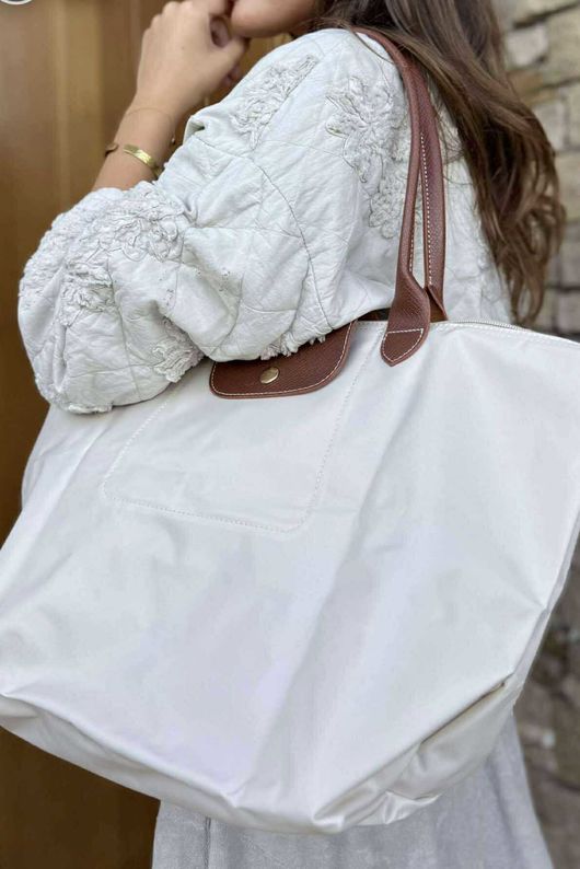 Bon Voyage Fold Travel Tote Bag Stone