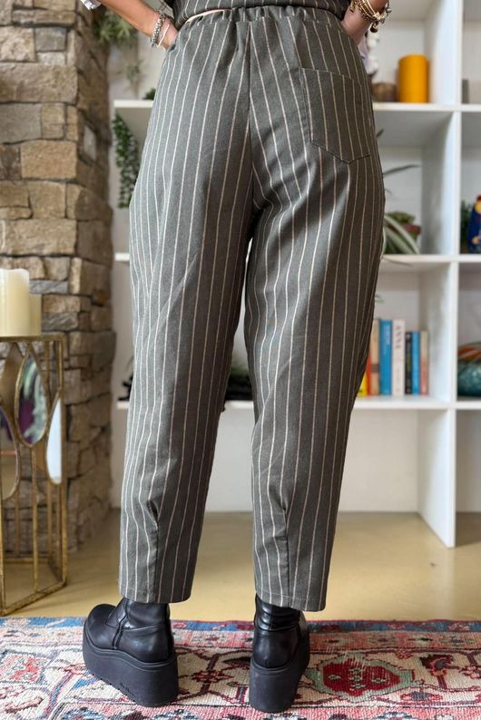 Burlington Stretch Carrot Leg Trouser Dark Khaki
